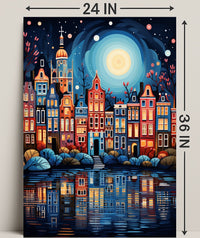 Enchanted Cityscape At Night Poster