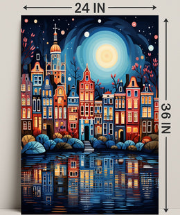 Enchanted Cityscape At Night Poster