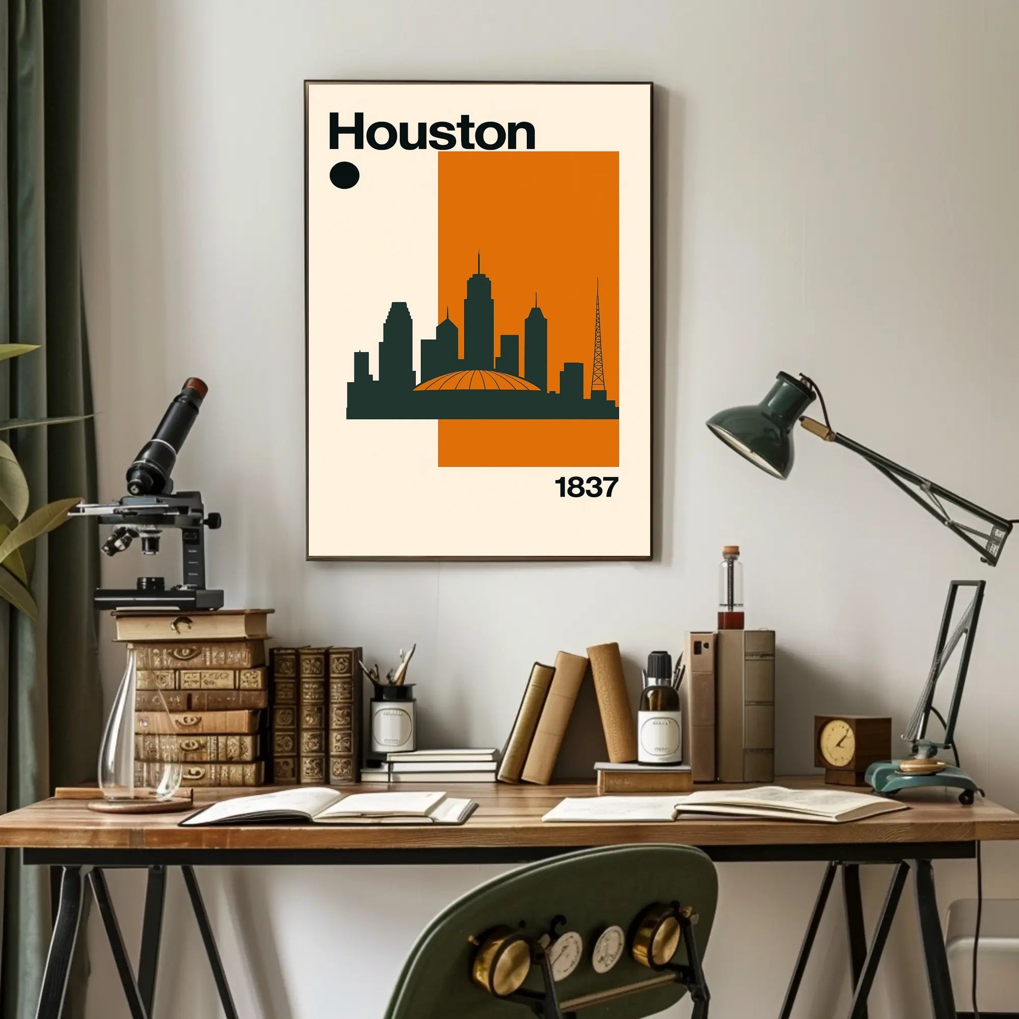 Houston Cityscape Silhouette Art Print Travel Poster