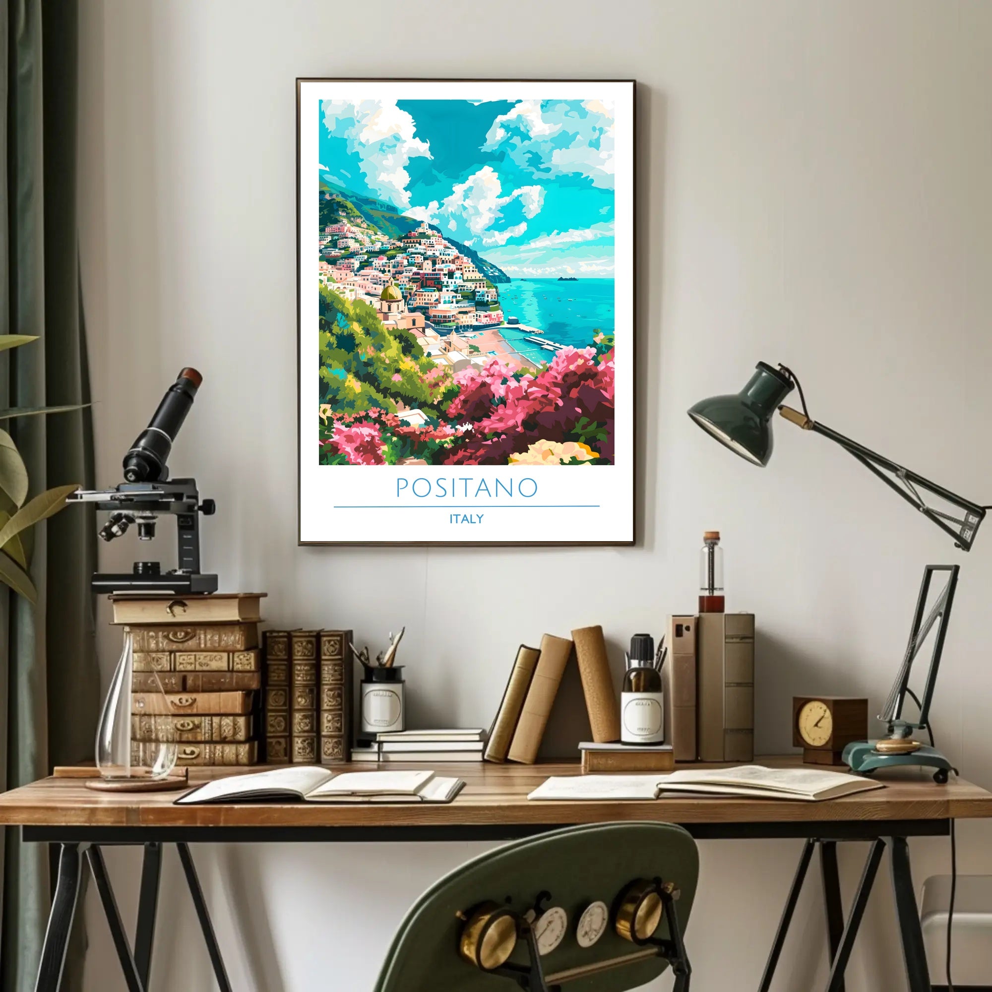 Scenic View of Positano Poster