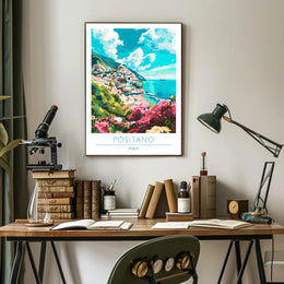 Scenic View of Positano Poster