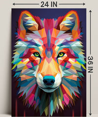Geometric Wolf Art Poster PosterGoat