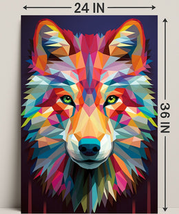 Geometric Wolf Art Poster PosterGoat