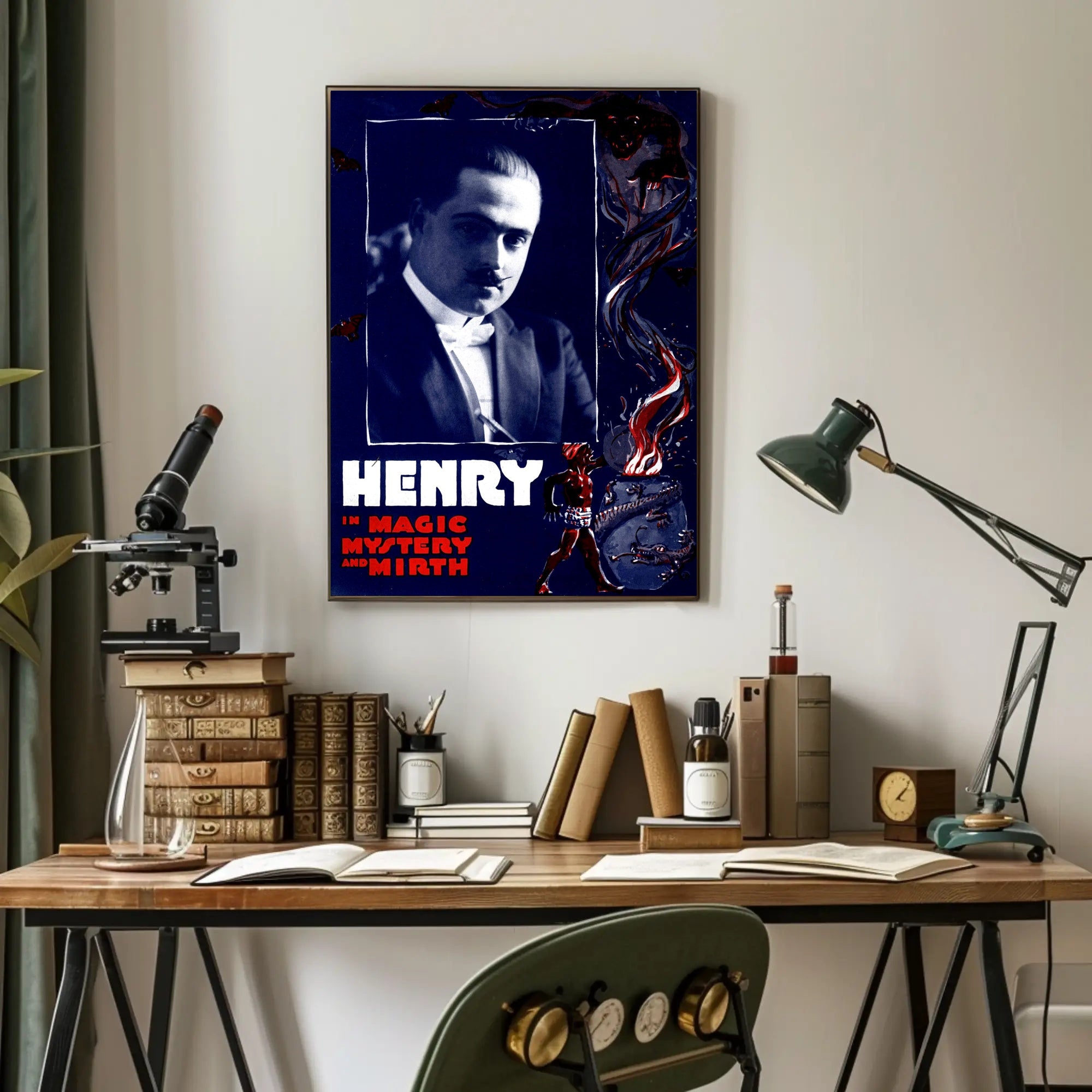 Henry's Mystical Magic Show Vintage Artistic Poster