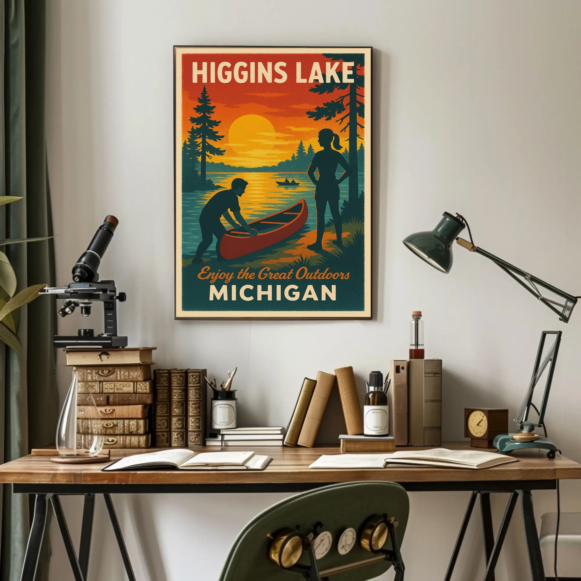 Higgins Lake Sunset Travel Poster