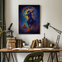 Mystical Deer in Enchanted Forest Poster