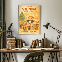 Festive Vienna Christmas Concert in Watercolor Music or Concert Poster
