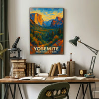 Abstract Yosemite Landscape Poster Vivid for Home Decor