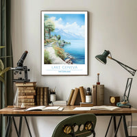 Tranquil Beauty of Lake Geneva Poster