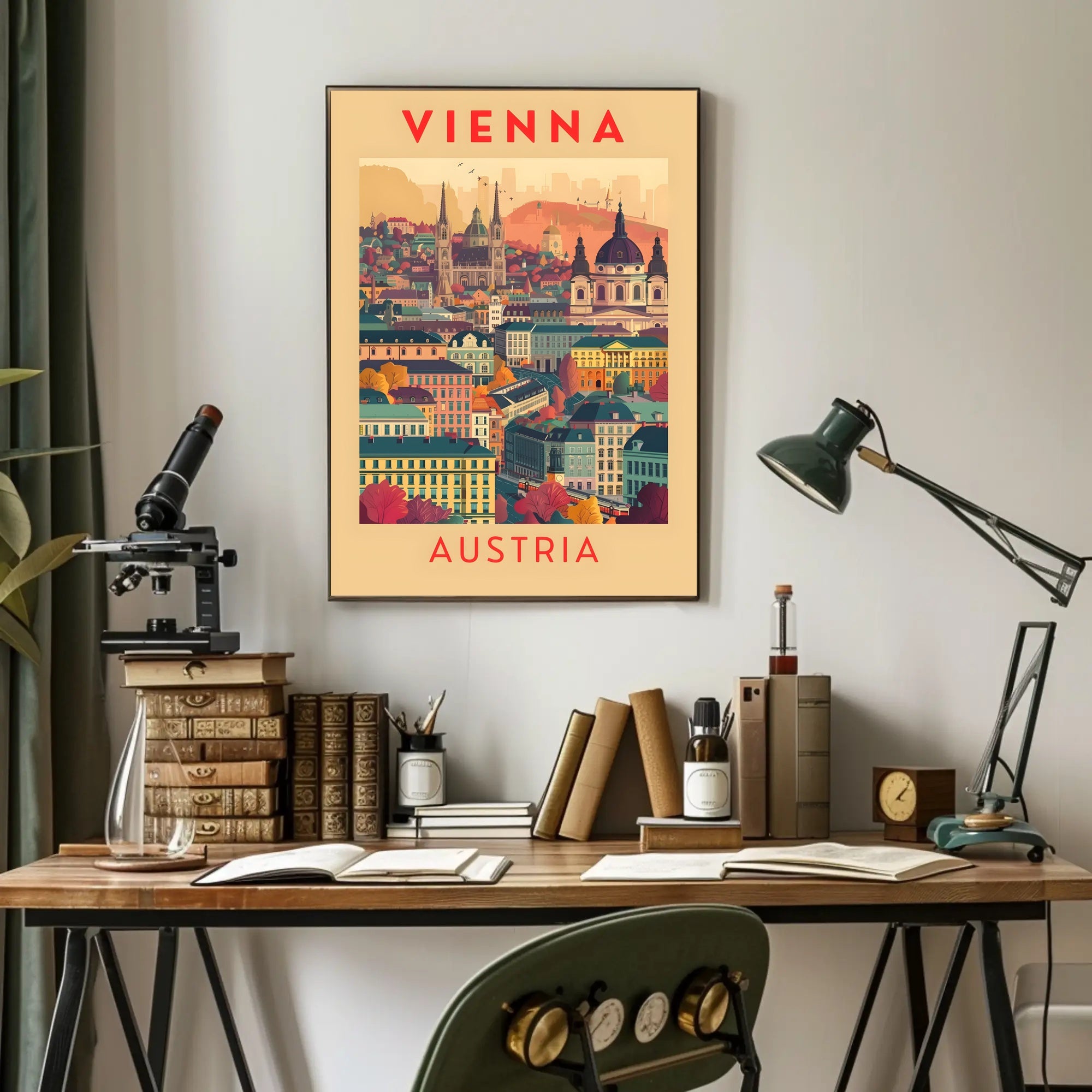 Vienna Skyline Artistic Travel Poster