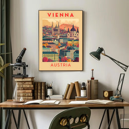 Vienna Skyline Artistic Travel Poster