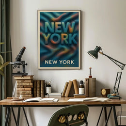 New York Vibes Poster City Skyline Print 18x24 Wall Art