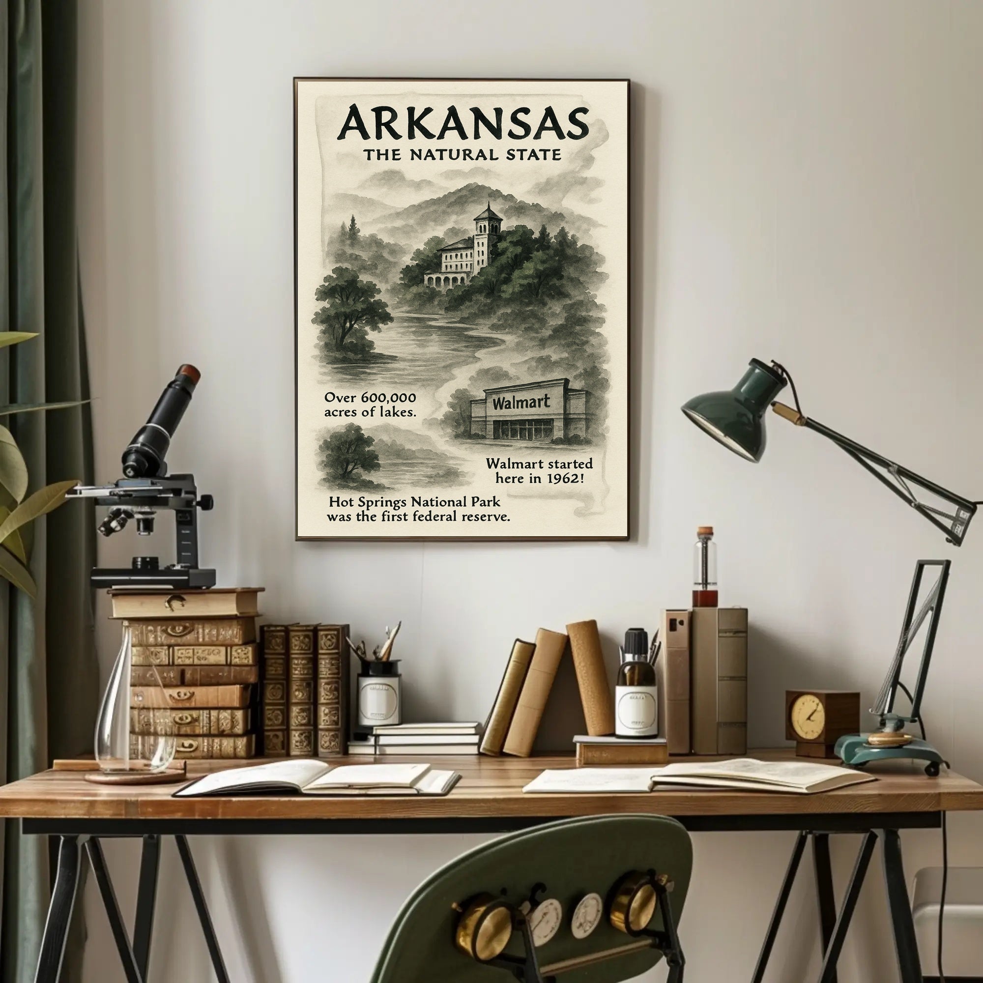 Arkansas The Natural State Vintage Travel Poster
