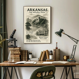 Arkansas The Natural State Vintage Travel Poster