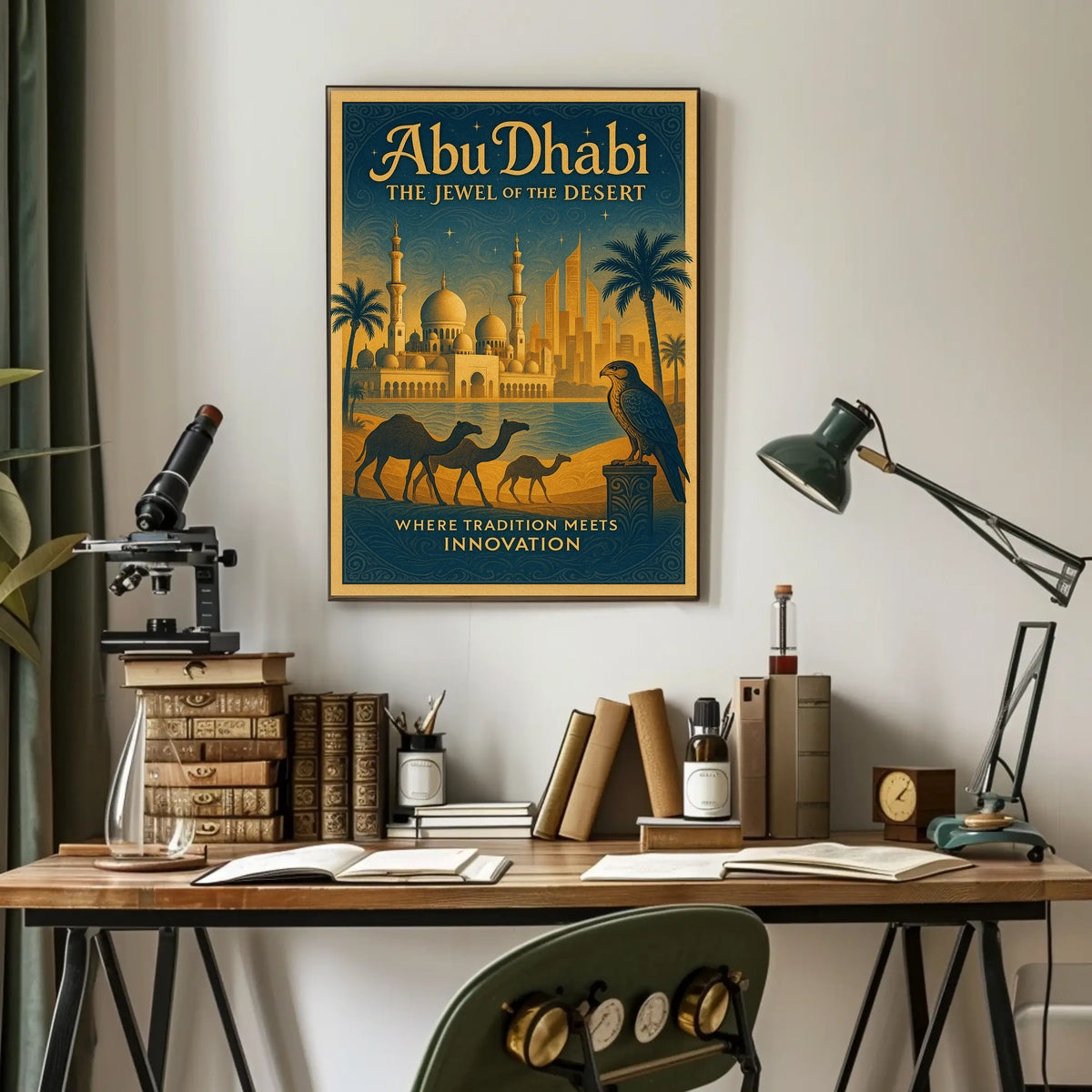 Abu Dhabi Vintage Travel Poster Tradition Meets Innovation