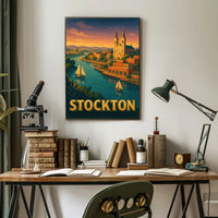 Stockton Vintage Travel Poster
