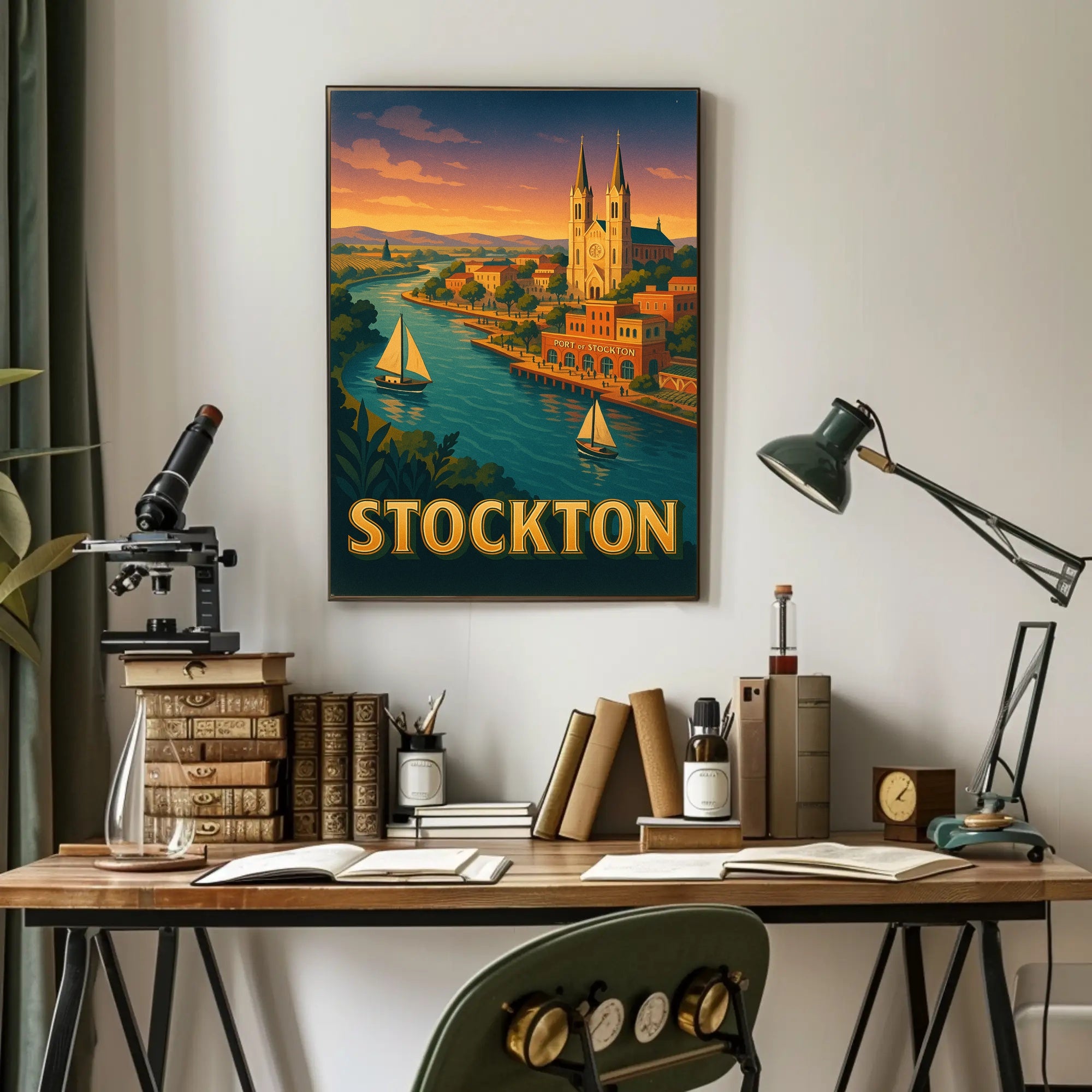 Stockton Vintage Travel Poster