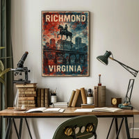 Richmond Patriotic Equestrian Vintage Cityscape Poster
