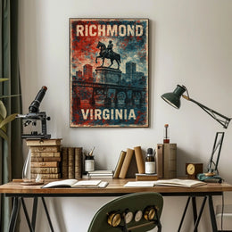 Richmond Patriotic Equestrian Vintage Cityscape Poster