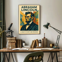 Abraham Lincoln A Legacy of Unity and Progress Poster PosterGoat