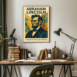Abraham Lincoln A Legacy of Unity and Progress Poster PosterGoat