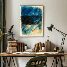 Abstract Blue And Black Composition Poster