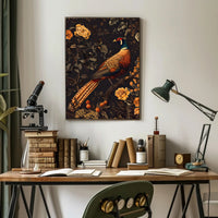 Majestic Pheasant Floral Harmony Poster