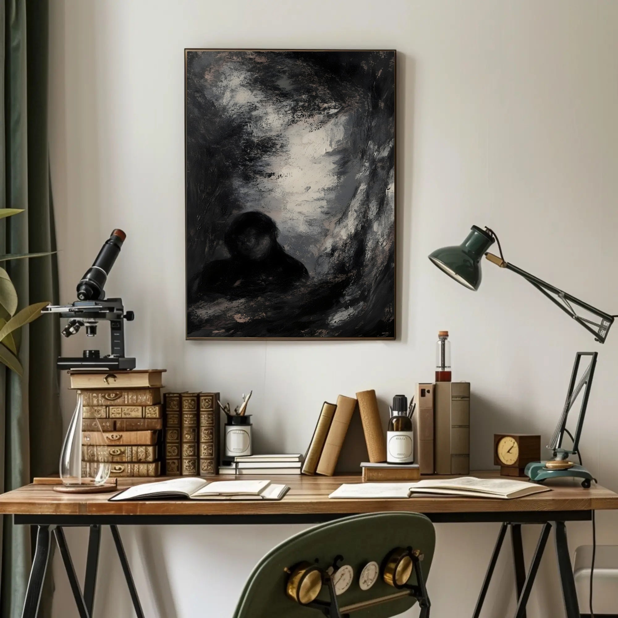 Dark Shadowy Figure Abstract Art Poster PosterGoat