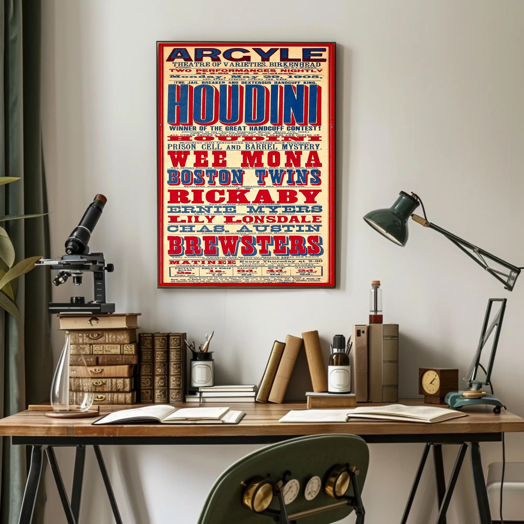 Houdini's Daring Escape Show Vintage Cultural Poster