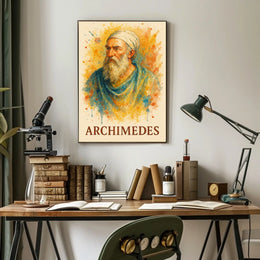 Archimedes Watercolor Portrait: Ancient Greek Inspiration Poster