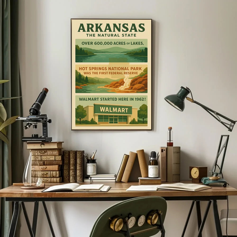 Arkansas Natural Beauty and Lakes Travel Poster