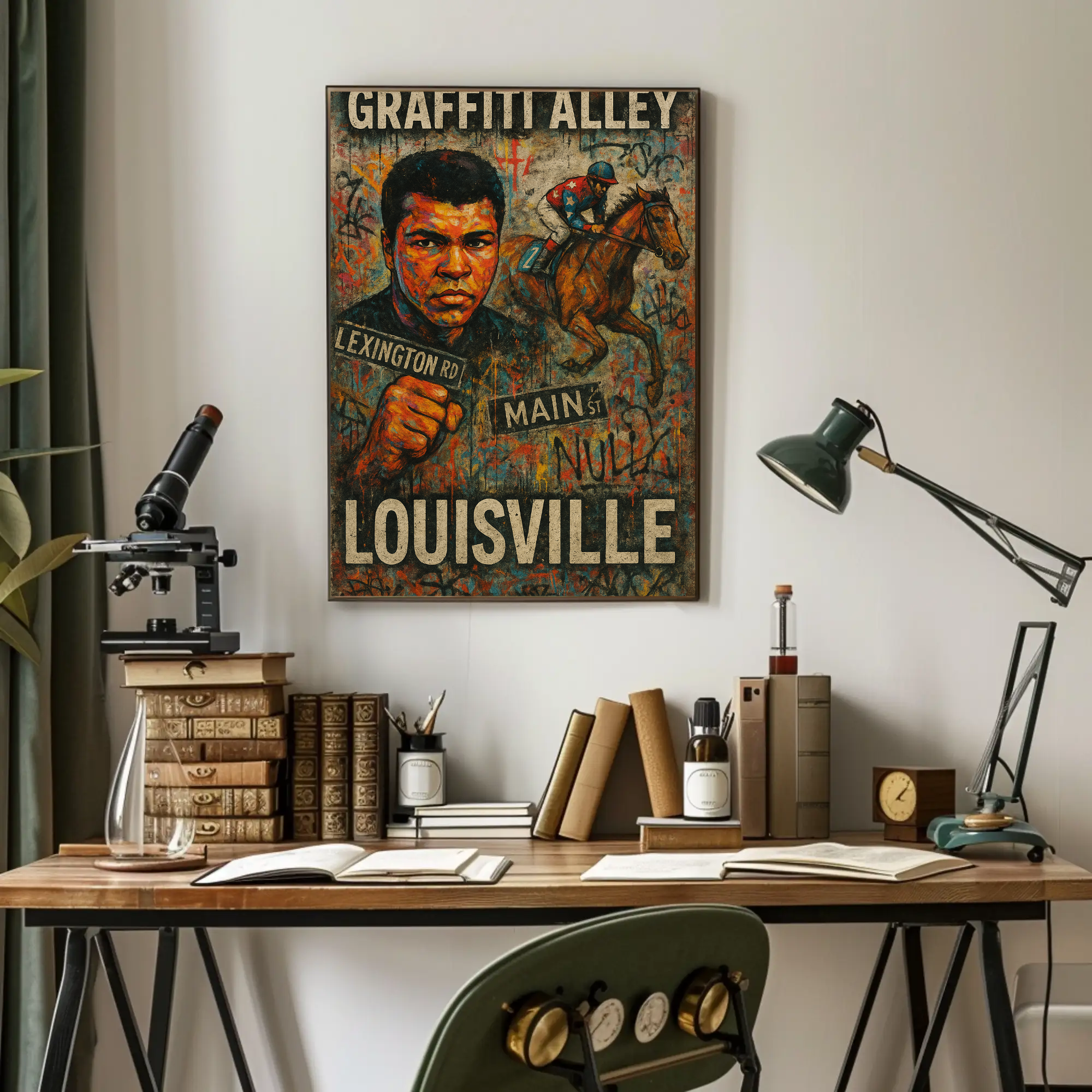 Graffiti Alley: Dynamic Louisville Street Art Sports Poster