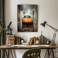 Vintage Elegance Classic Car In Urban Poster PosterGoat