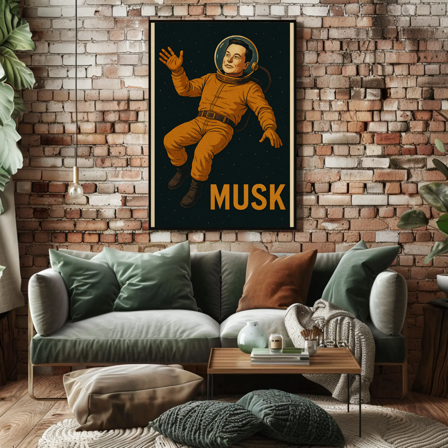 Elon Musk Astronaut Space Poster