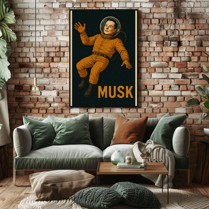 Elon Musk Astronaut Space Poster