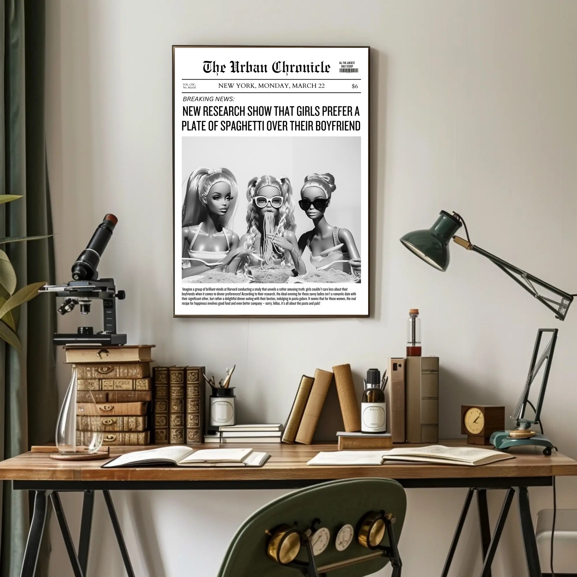 Spaghetti Humorous Satire Vintage Pop Culture Poster PosterGoat
