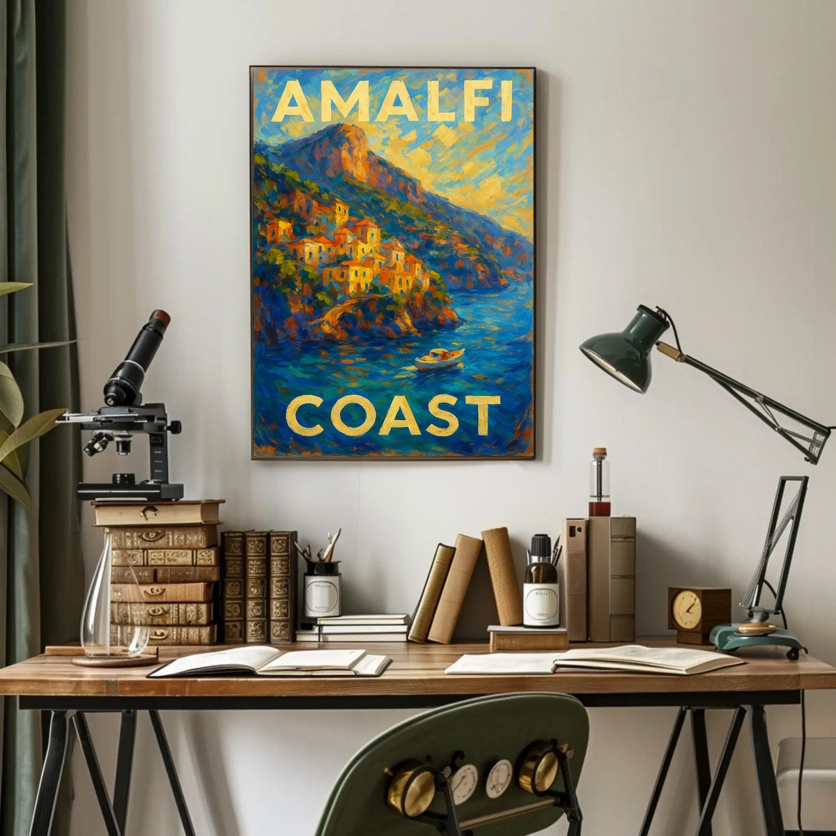 Amalfi Coast Poster Wall Art Coastal Decor Italy 18x24 Inches