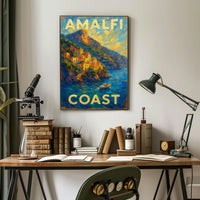 Amalfi Coast Poster Wall Art Coastal Decor Italy 18x24 Inches