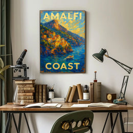 Amalfi Coast Poster Wall Art Coastal Decor Italy 18x24 Inches