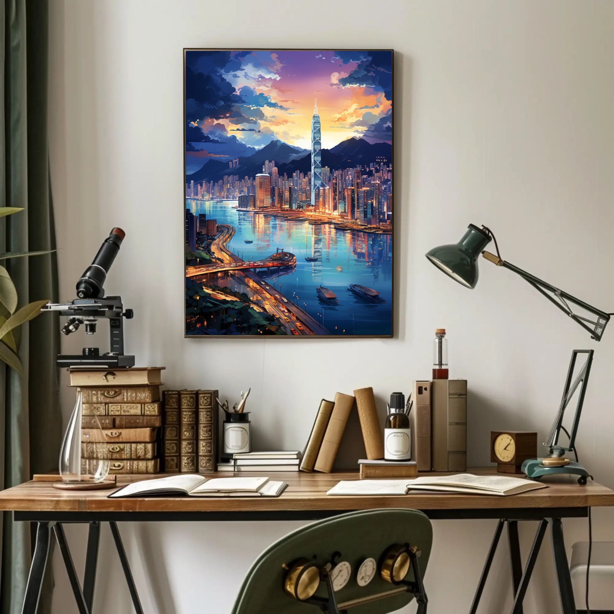 Cityscape At Dusk Poster