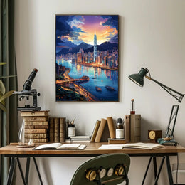 Cityscape At Dusk Poster