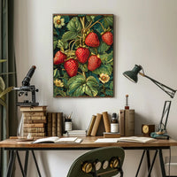 Vintage Strawberry Botanical Art Illustration Poster