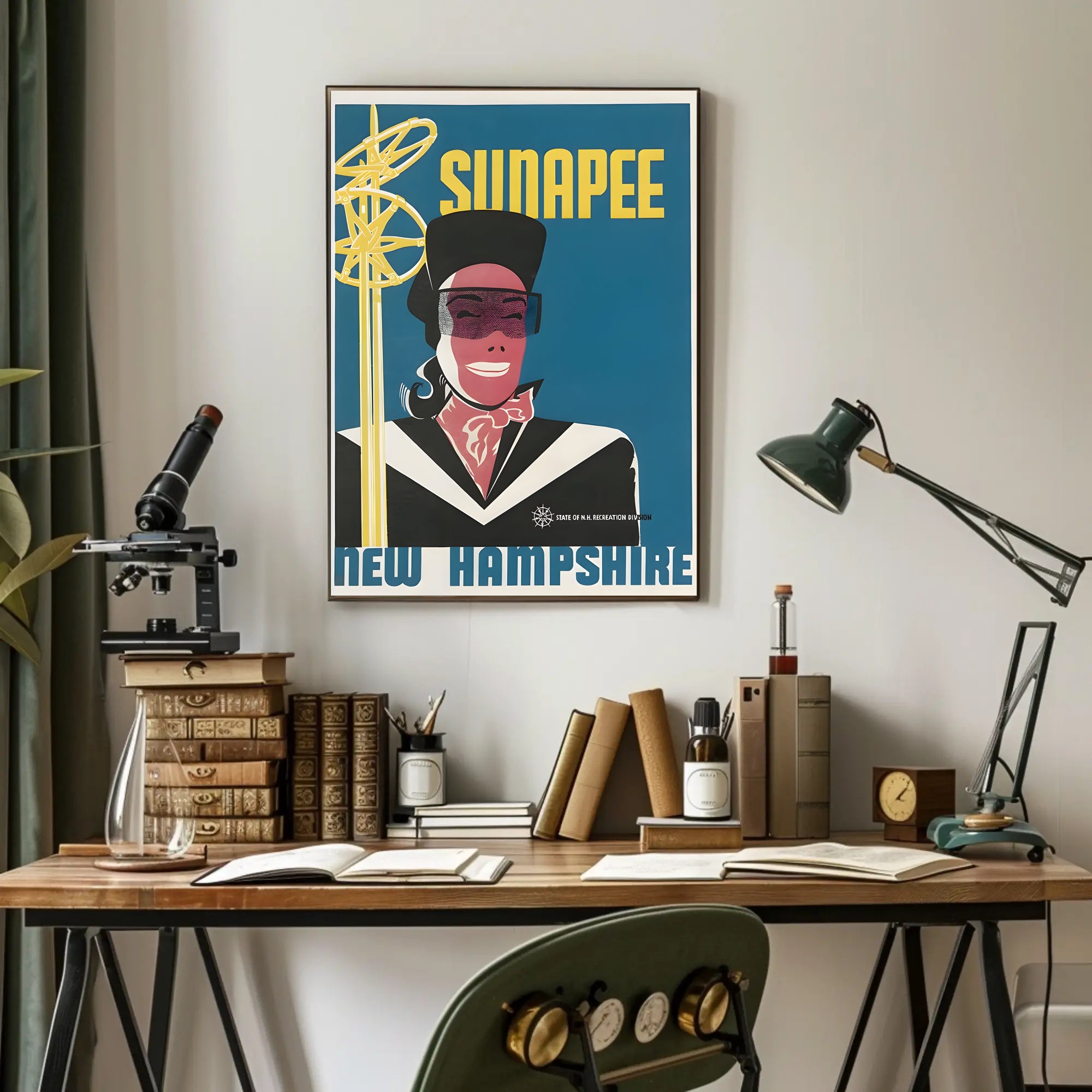 Vintage Sunapee Skiing Travel Poster PosterGoat