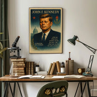John F. Kennedy Inspirational Vintage Leadership Poster