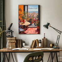 Madras India Balcony View with Cozy Seating Poster