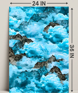 Majestic Mountain Clouds William Morris Art Poster