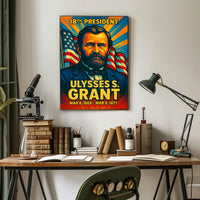 Ulysses S. Grant 18th President of the United States Colorful Comic Book Style Poster