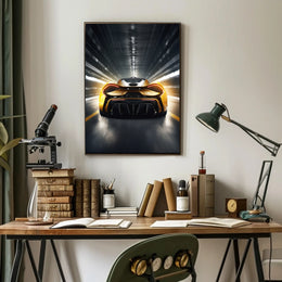 High-Performance Sports Car Futuristic Sci-Fi Poster