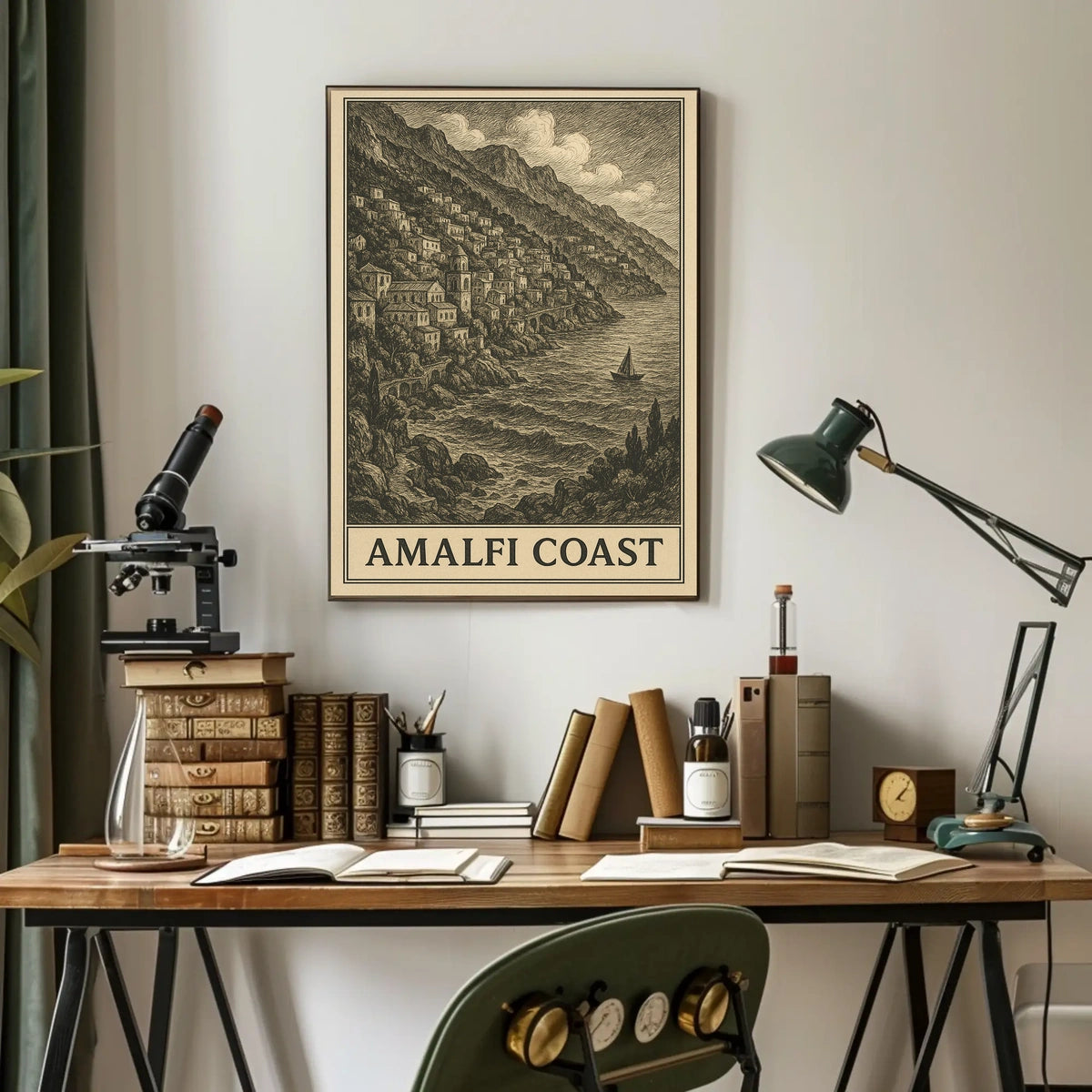 Amalfi Coast Poster Coastal Wall Art for Living Rooms