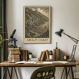 Amalfi Coast Poster Coastal Wall Art for Living Rooms